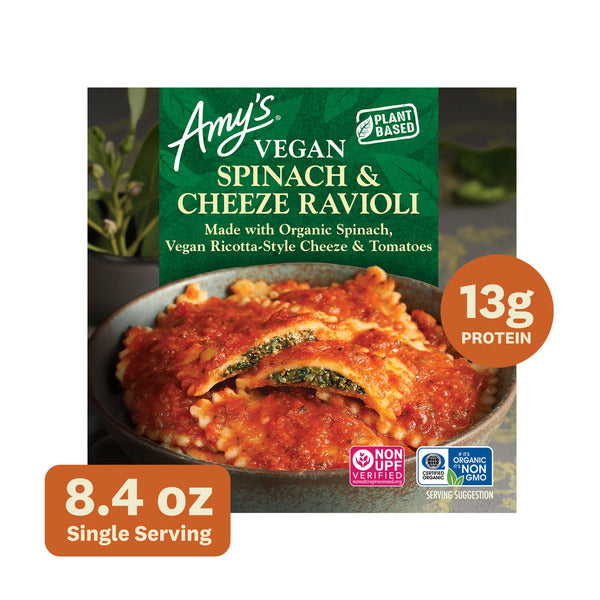 Amy's Kitchen Vegan Spinach Ravioli Bowl