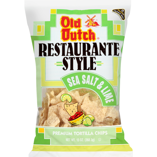 Old Dutch Restaurante Style Sea Salt & Lime Tortilla Chips