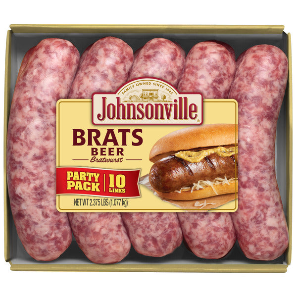 Johnsonville Johnsonville Uncooked Natural Casing Beer n' Brat Pork Brat 2.375 Pounds