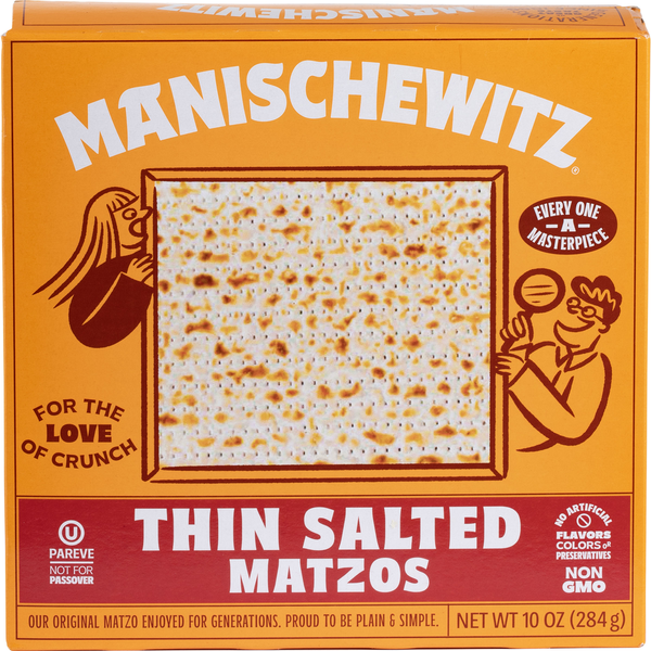 Manischewitz Matzos, Thin, Salted