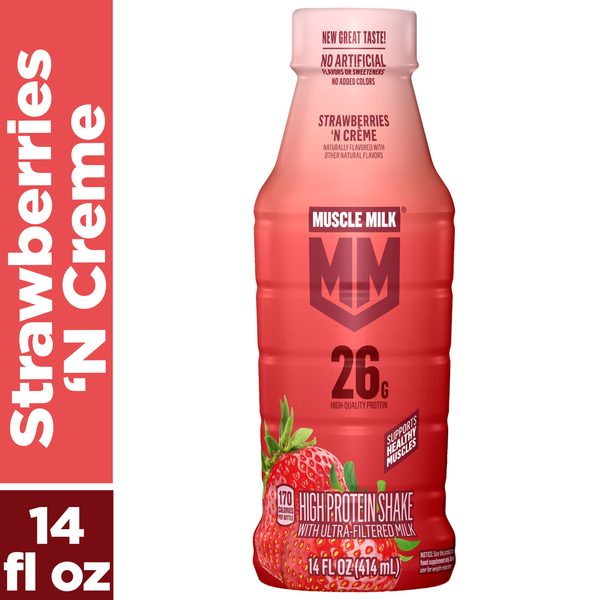 MUSCLE MILK High Protein Shake With Ultra-Filtered Milk Strawberry 'N Cream