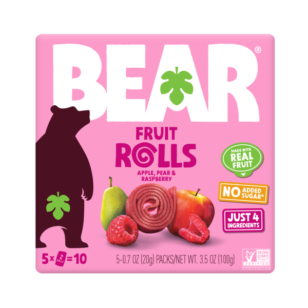 BEAR Fruit Snacks Fruit Rolls, Raspberry
