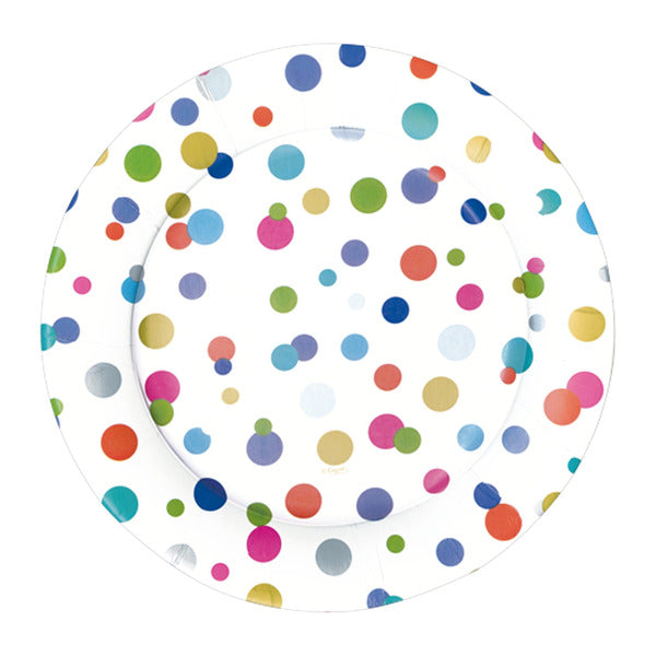 Caspari Confetti, Brights, Round Salad/Dessert Plate