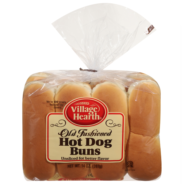 Village Hearth Hot Dog Buns, Old Fashioned