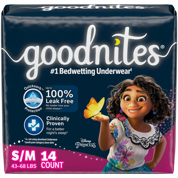 Goodnites Small/Medium Bedtime Underwear Girls