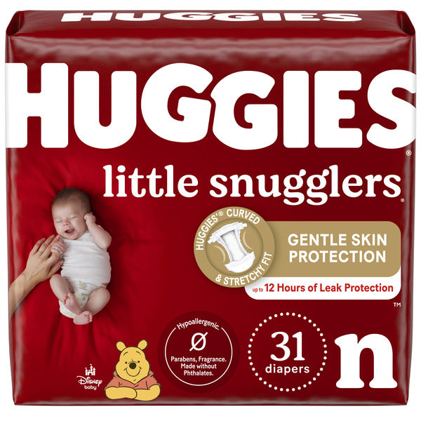 Huggies Little Snugglers Baby Diapers, Size Newborn (up to 10 lbs)