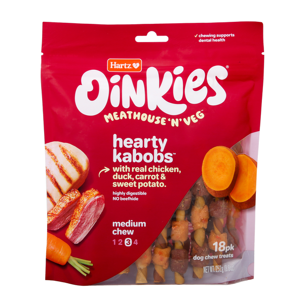 Hartz Oinkies Meathouse 'N' Veg Hearty Kabobs Dog Treats