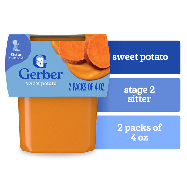 Gerber Stage 2 Baby Food Sweet Potato Puree Tubs
