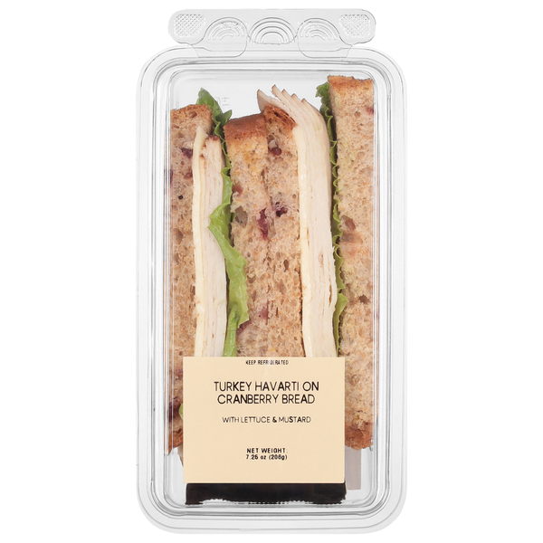 BIX Produce Co. Turkey Havarti on Cranberry Bread with Lettuce & Mustard