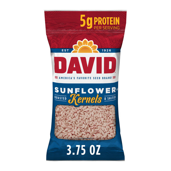 DAVID Seeds Salted and Roasted Sunflower Kernels, Keto Friendly Snack