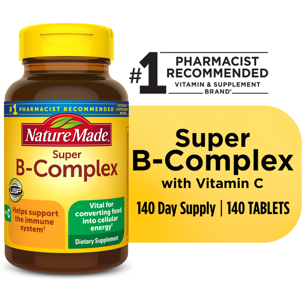 Nature Made Super B Complex with Vitamin C and Folic Acid Tablets