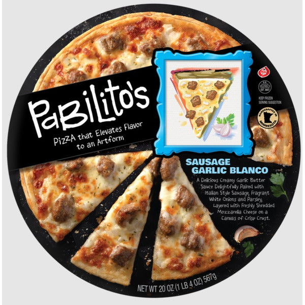 PaBilito’s White Sausage Garlic Butter Onions Mozzarella Cheese Parsley On A Crust Pizza
