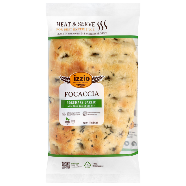 Izzio Artisan Bakery Rosemary Garlic Focaccia