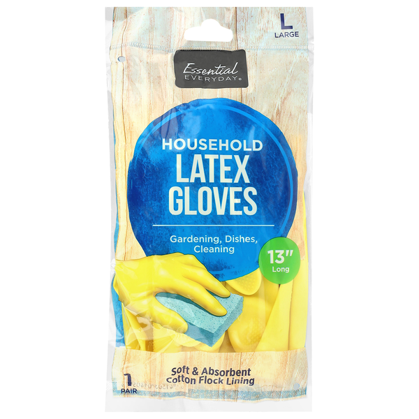 Essential Everyday Household Latex Large Gloves