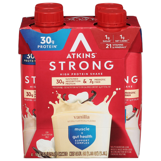 Atkins High Protein Shake, Vanilla, Strong