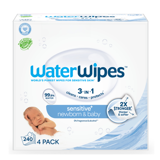 WaterWipes Sensitive Newborn & Baby Wipes, 99.9% Water, Unscented & Hypoallergenic