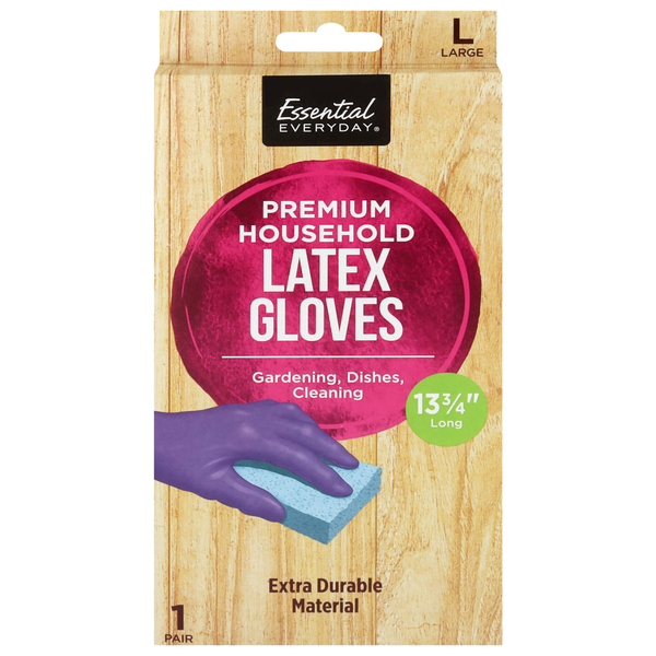 Essential Everyday Premium Household Large Latex Gloves