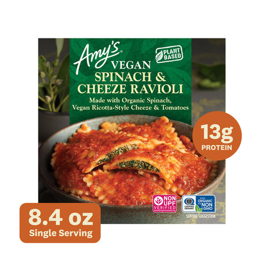 Amy's Kitchen Vegan Spinach Ravioli Bowl