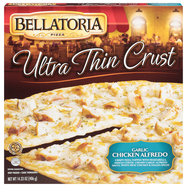 Bellatoria Ultra Thin Crust Garlic Chicken Alfredo Pizza