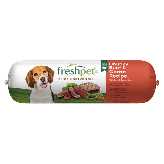 Freshpet Fresh Dog Food, Chunky Beef & Carrot Recipe Roll