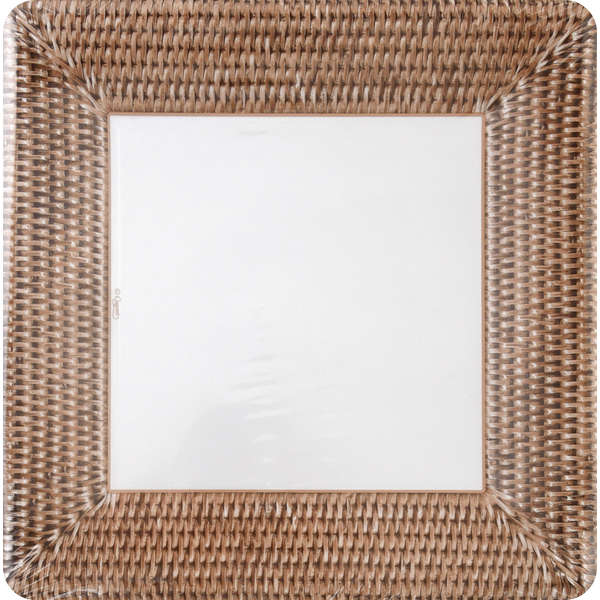 Caspari Dinner Plates, Rattan, 10 Inch