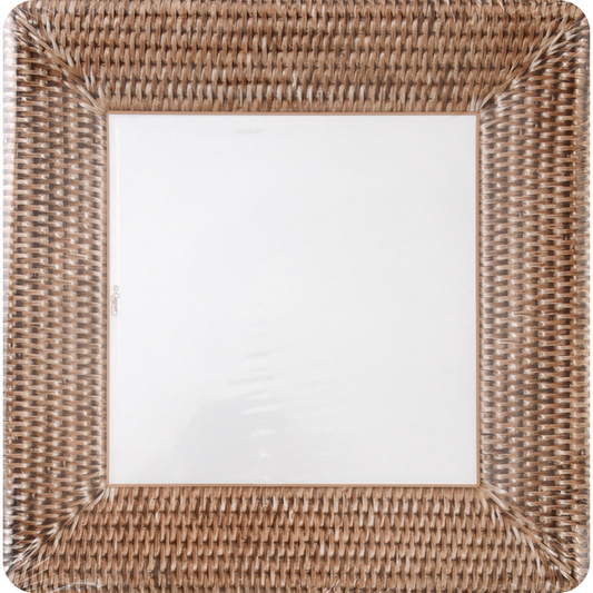 Caspari Dinner Plates, Rattan, 10 Inch