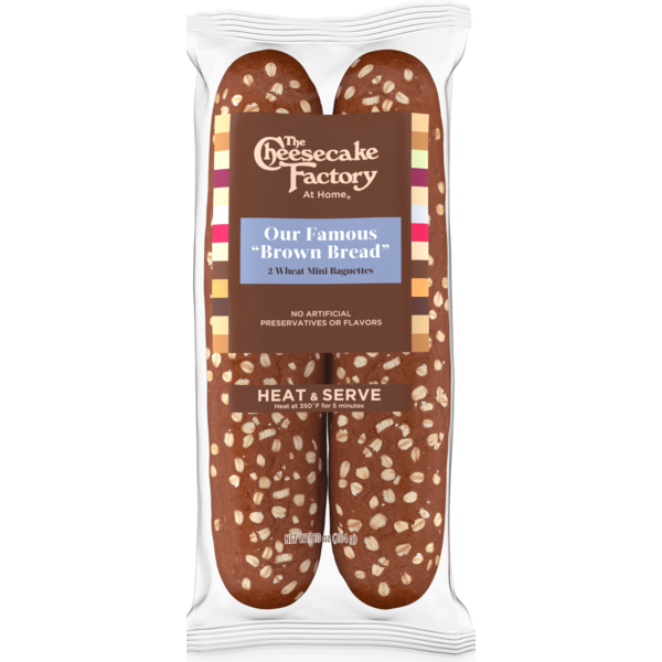 The Cheesecake Factory At Home Famous "Brown Bread", 2 ct, Sweet Wheat, Mini Baguettes, 10 oz
