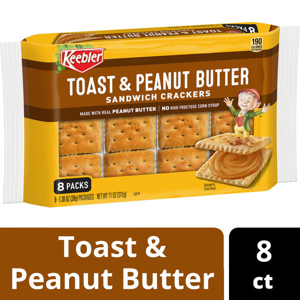 Keebler Toast and Peanut Butter Sandwich Crackers, Lunch Snacks