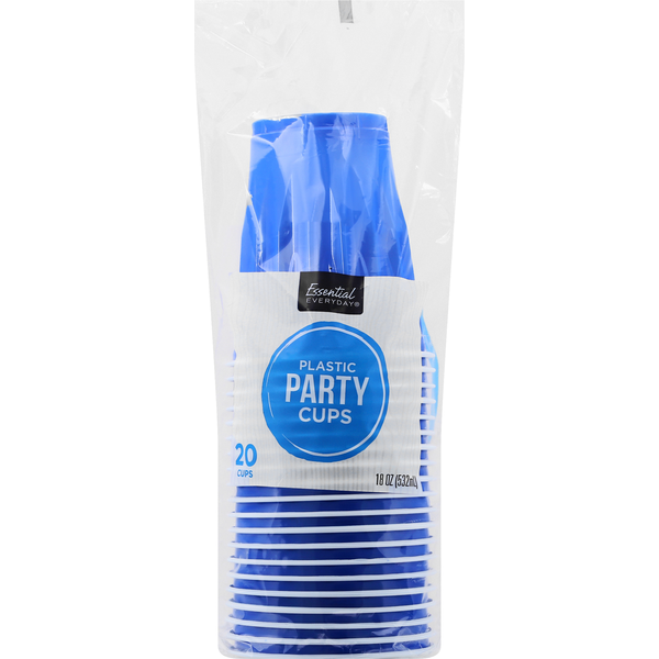 Essential Everyday Party Cups, Plastic, 18 Ounce