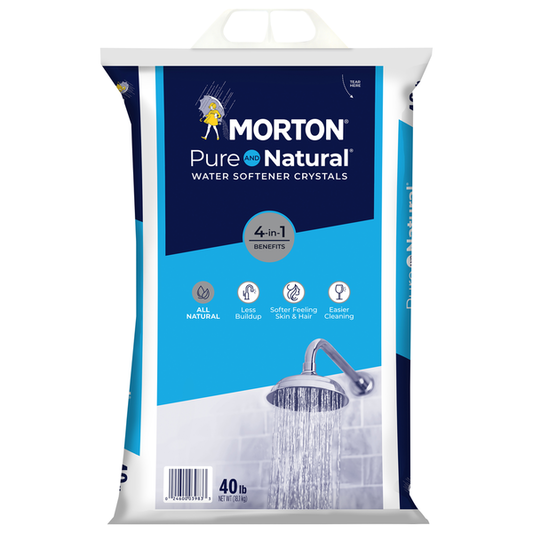 Morton Pure & Natural® Water Softener Salt Crystals is all natural salt for soft water.