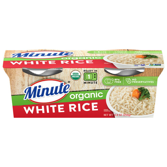 Minute Rice Ready-To-Eat Organic White Rice, Microwaveable Rice Cups