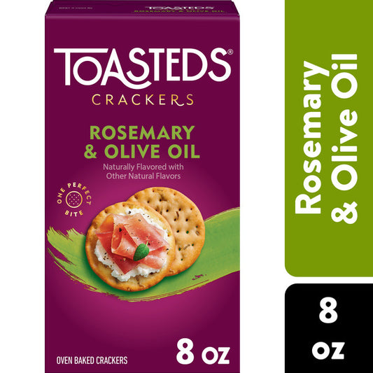 Toasteds Rosemary and Olive Oil Crackers, Party Snacks