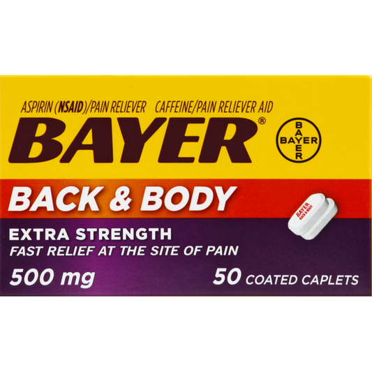Bayer Back & Body, Extra Strength, 500 mg, Coated Caplets