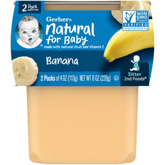 Gerber Baby Food Banana Puree Clean Label Project Tubs