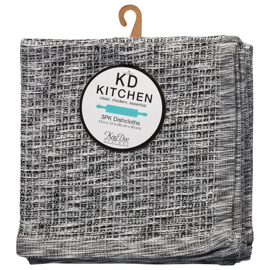 KD Kitchen Dishcloths, Onyx, 3 Pack