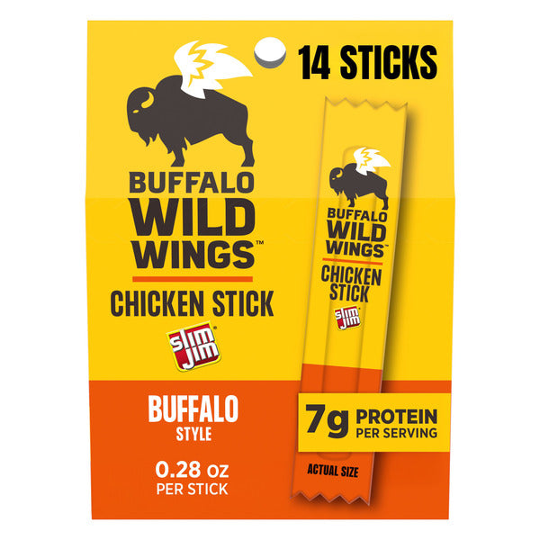 Slim Jim Chicken Sticks, Buffalo Wild Wings Buffalo Style, 7g Protein per Serving