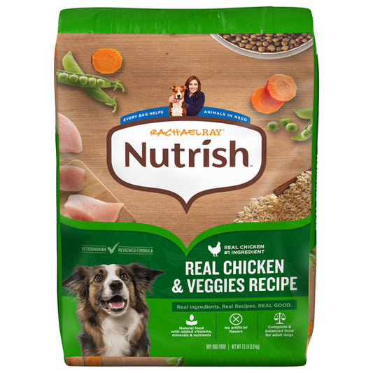 Rachael Ray Nutrish Adult Dry Dog Food Real Chicken & Veggies Recipe, 13 lb. Bag