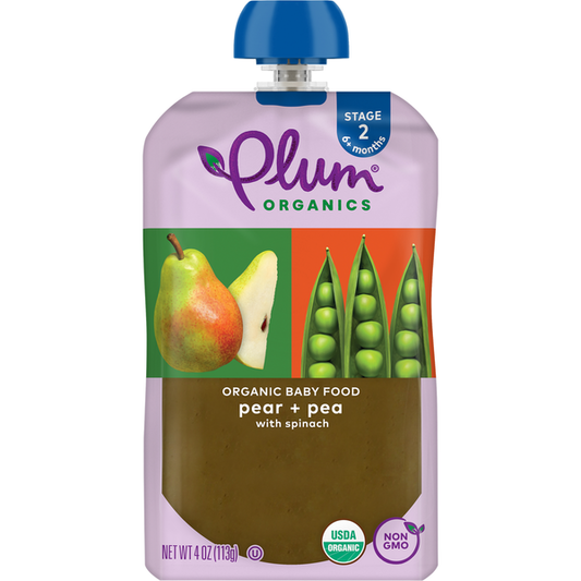 Plum Organics Pear, Spinach & Pea Baby Food