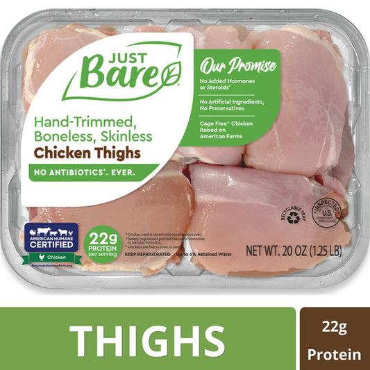 Just Bare Brand Boneless Skinless Chicken Thighs