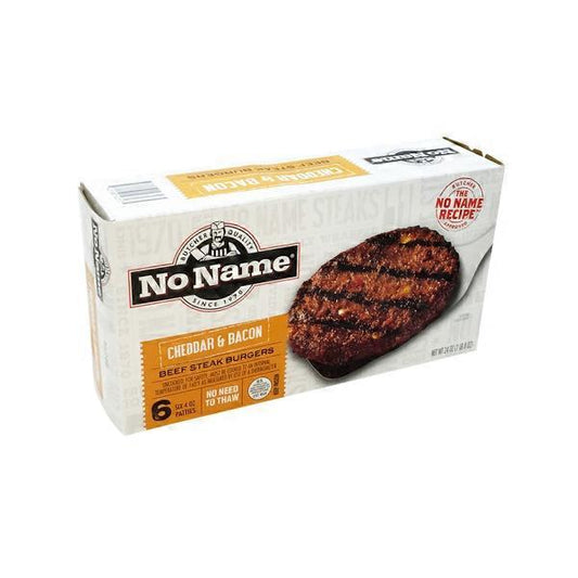 No Name Cheddar & Bacon Beef Steak Burgers