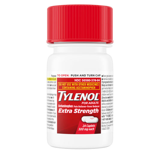 TYLENOL Extra Strength 500mg Acetaminophen Caplets, 24 Ct