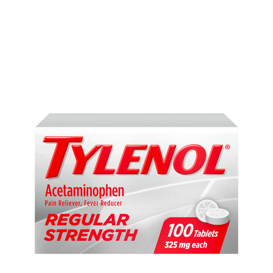 TYLENOL Regular Strength Tablets with 325 mg of Acetaminophen, Fever Reducer & Pain Reliever for Headache, Back Ache, Muscle Pain & Menstrual Cramps, 100 count