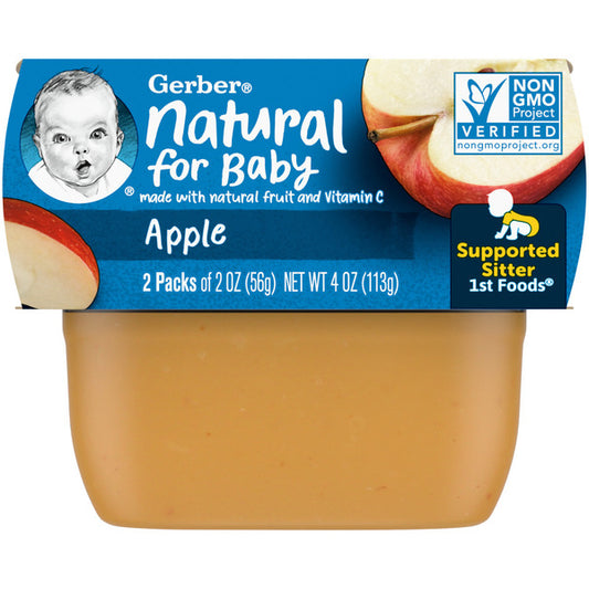 Gerber Baby Food Apple Puree Clean Label Project Tubs