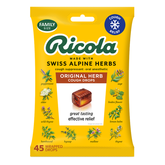 Ricola Original Herb Menthol Cough Drops - 45 count