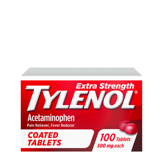 TYLENOL Extra Strength Coated Tablets with Acetaminophen 500mg, 100 ct
