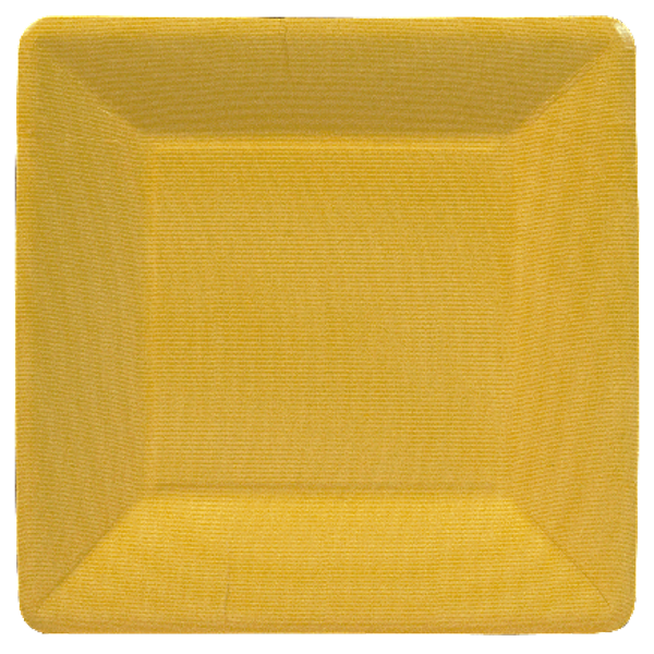 Caspari Grosgrain Border Yellow Square Salad/Dessert Plate, 8"