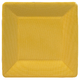 Caspari Grosgrain Border Yellow Square Salad/Dessert Plate, 8"