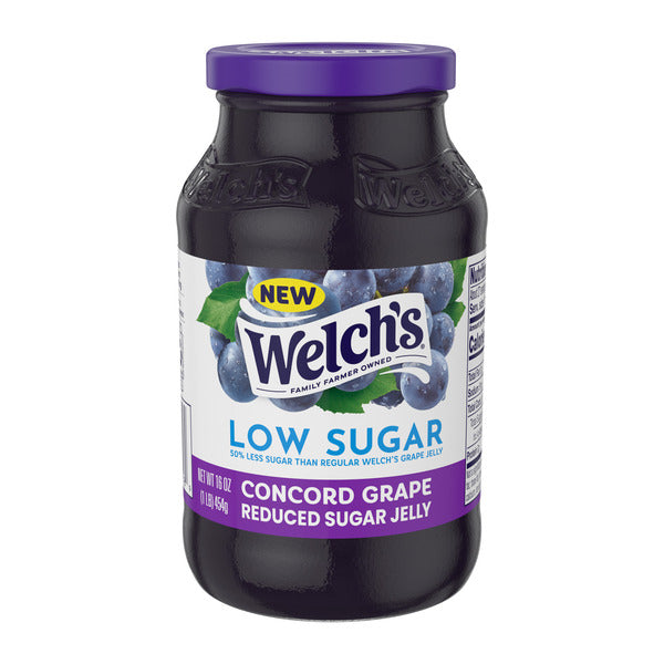 Welch's Concord Grape Low Sugar Jelly, 16 oz Jar