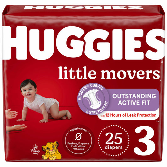 Huggies Little Movers Baby Diapers, Size 3 (16-28 lbs)
