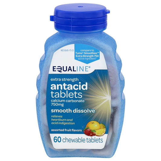 Equaline Chewable Tablets Extra Strength Assorted Fruit Flavors 750 mg Antacid